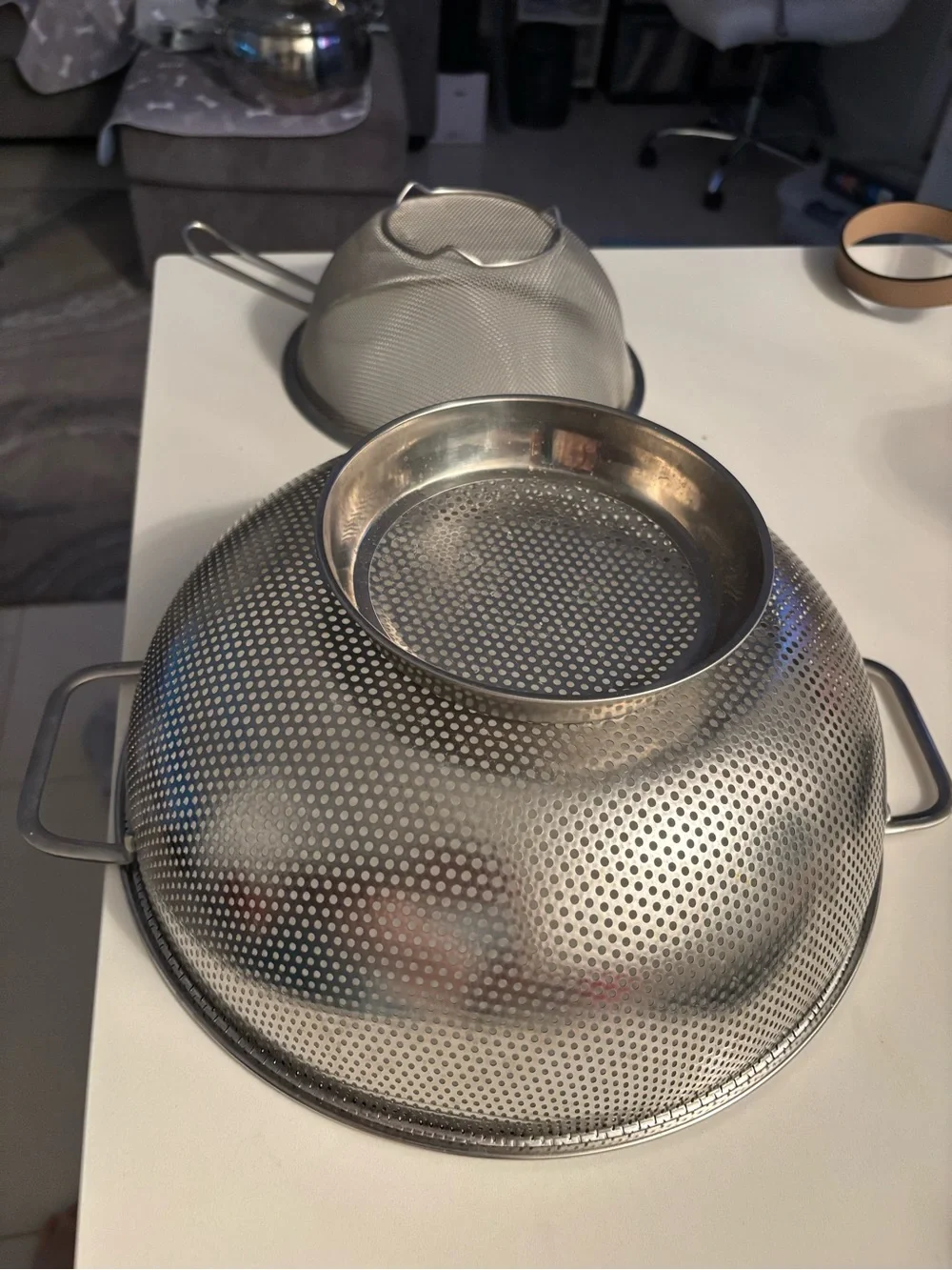 2 Stainless Steel Mesh Colander - Silver different sizes